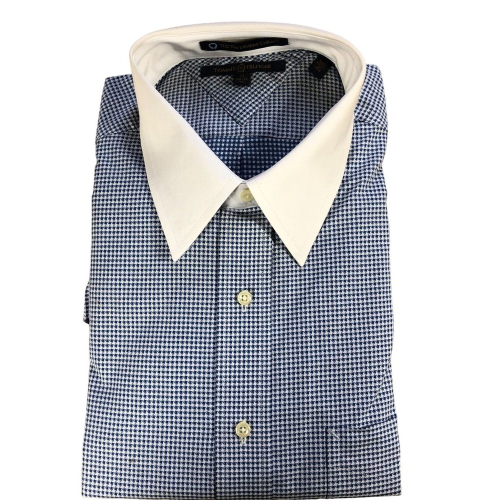 Tommy Hilfiger Mens Size 17 34-35, XL, Long Sleeve Shirt